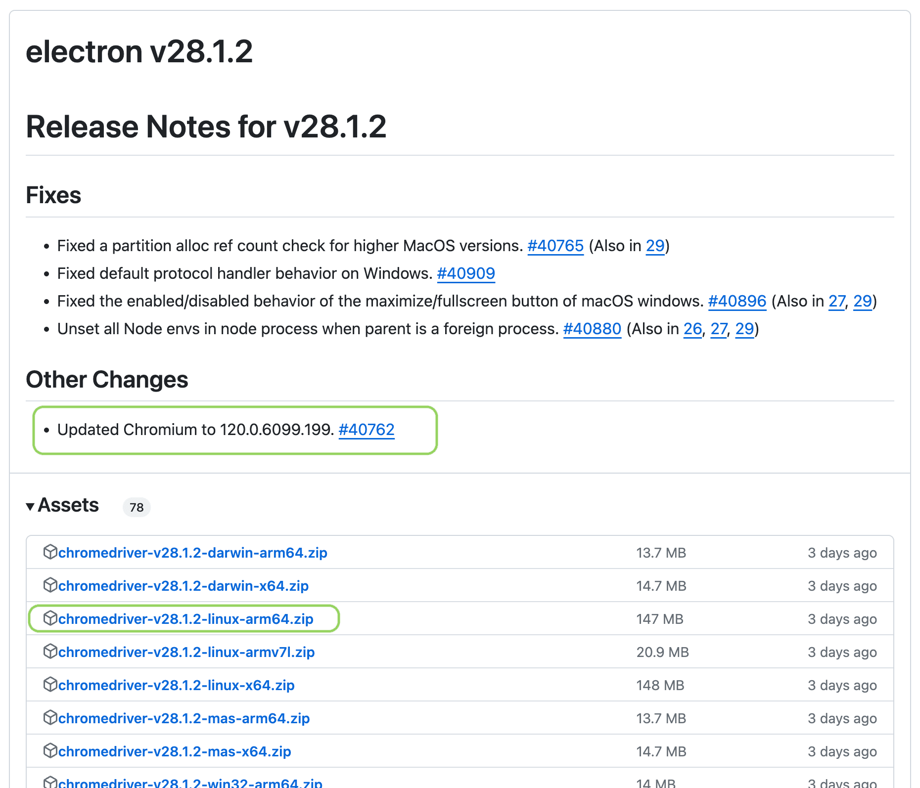 Electron Releases on GitHub